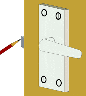 Mark latch position on frame